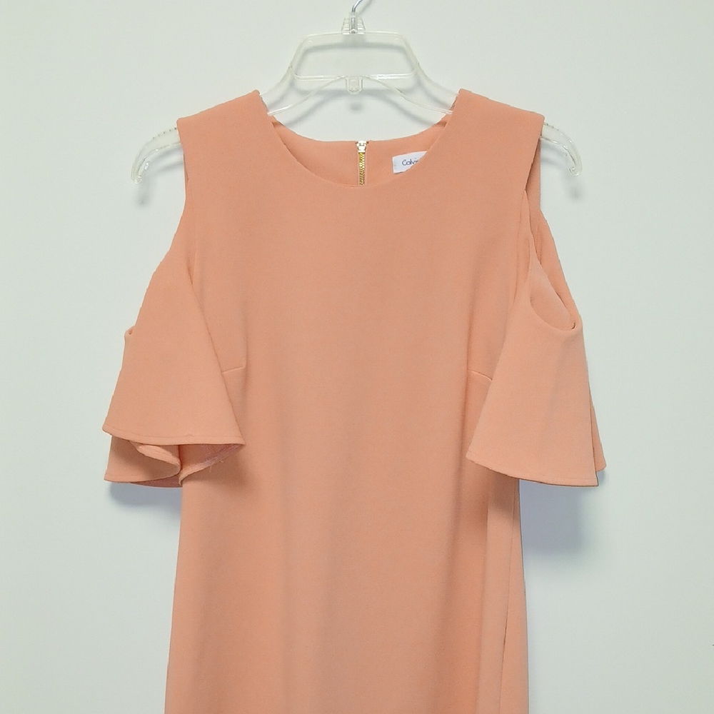 Calvin Klein Coral Peach Cold Shoulder Dress